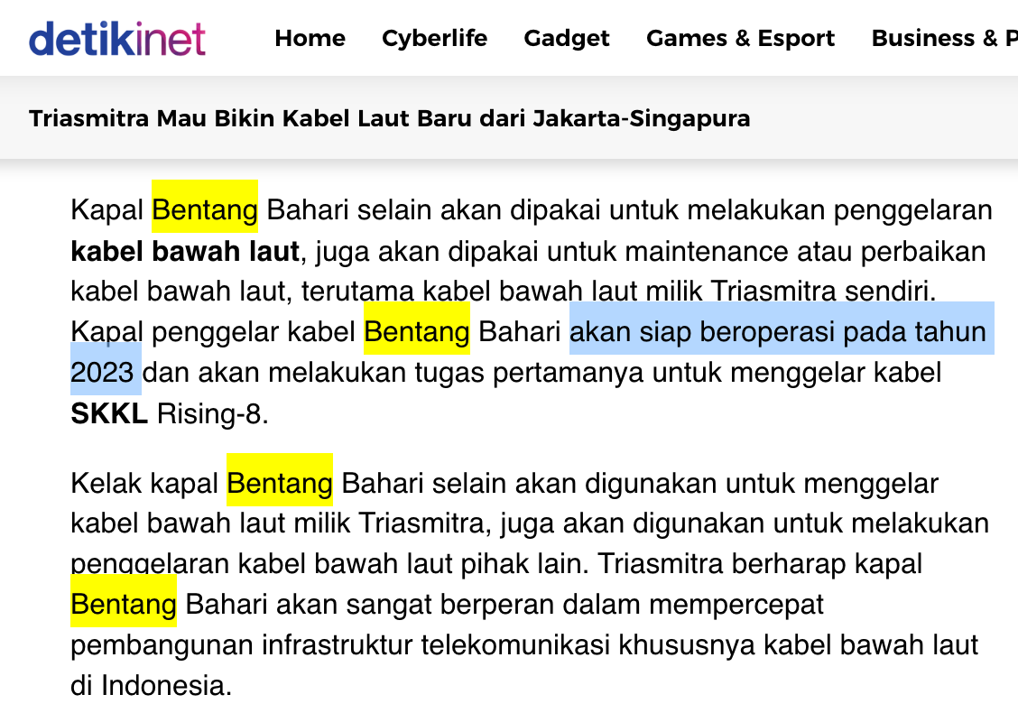 Kapal ini jadwalnya mundur terus sejak 2023. Tapi memang di 2024 ada kasus