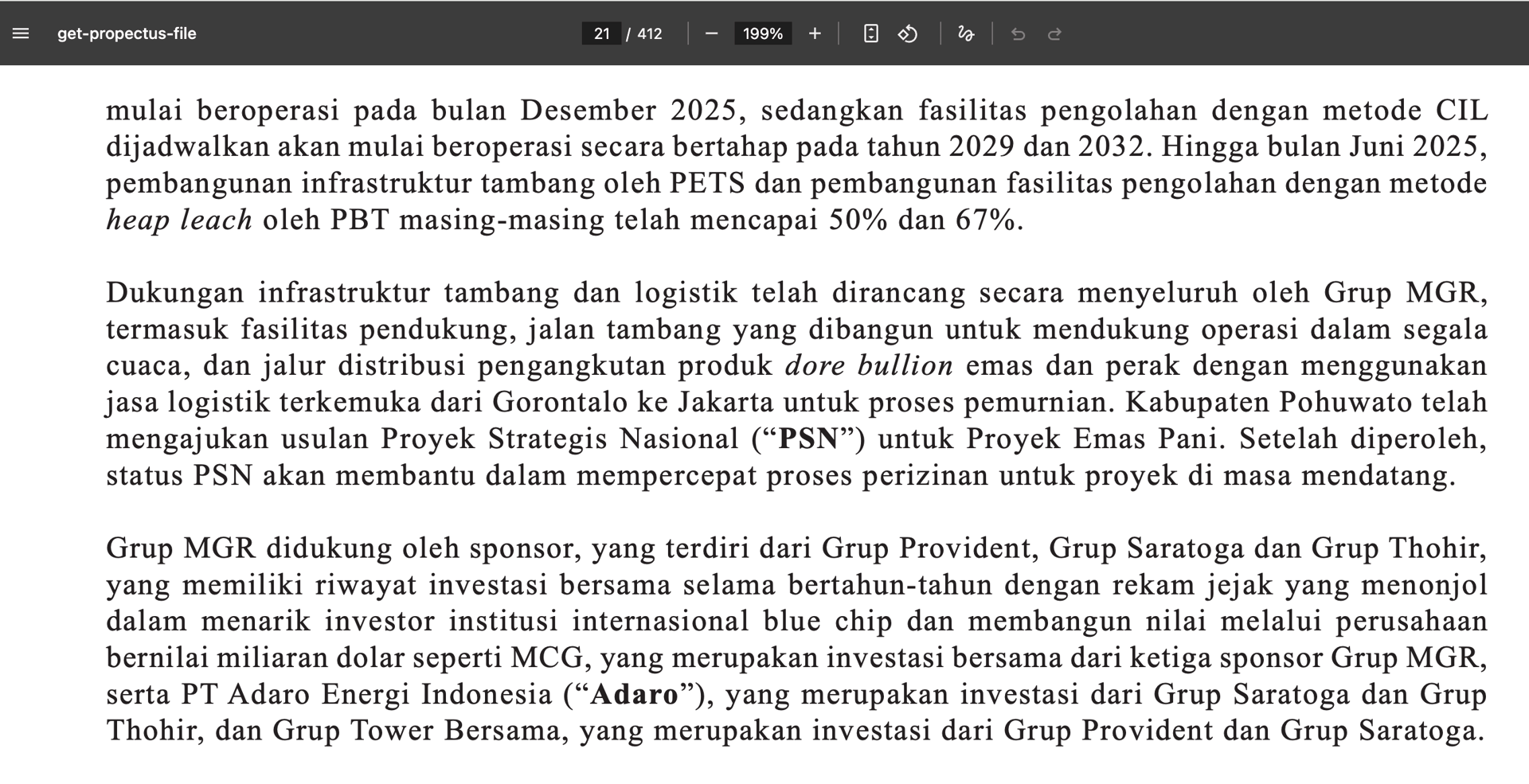 Belum ada yang produksi. Fasilitas pengolahan masih dalam proses.