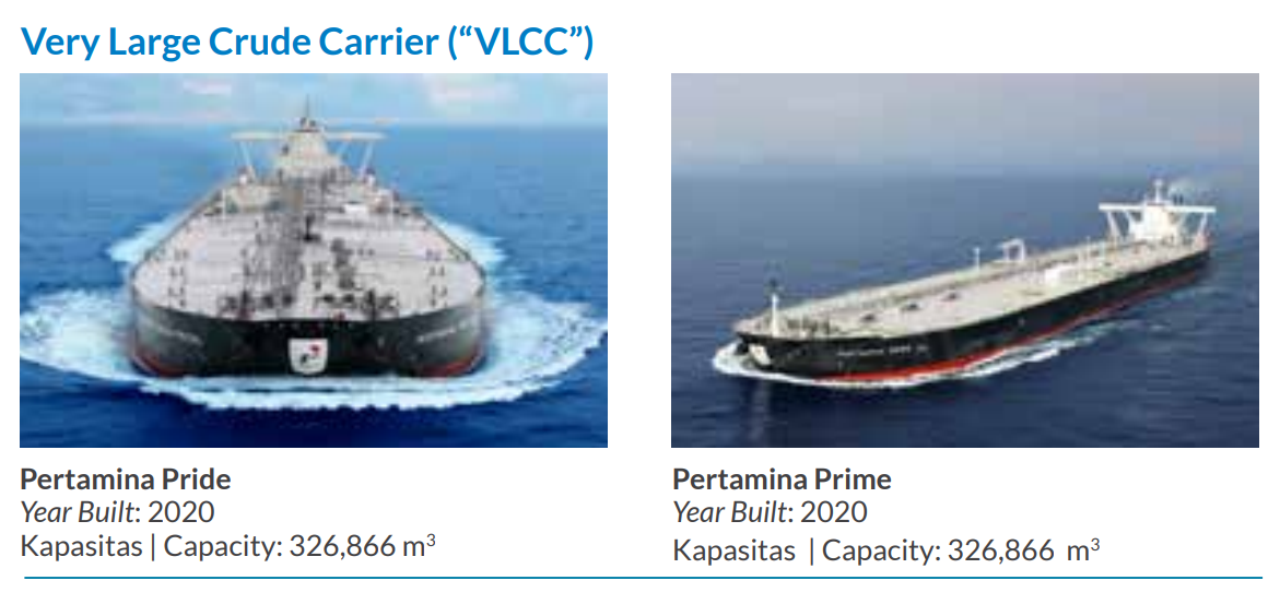 Walau tertutup kita bisa cek Annual Report PIS di Internet. Kita cari “VLCC” langsung muncul 2 kapal VLCC yang surprisingly tahun dibuatnya 2020. Sangat muda = sangat prima!
