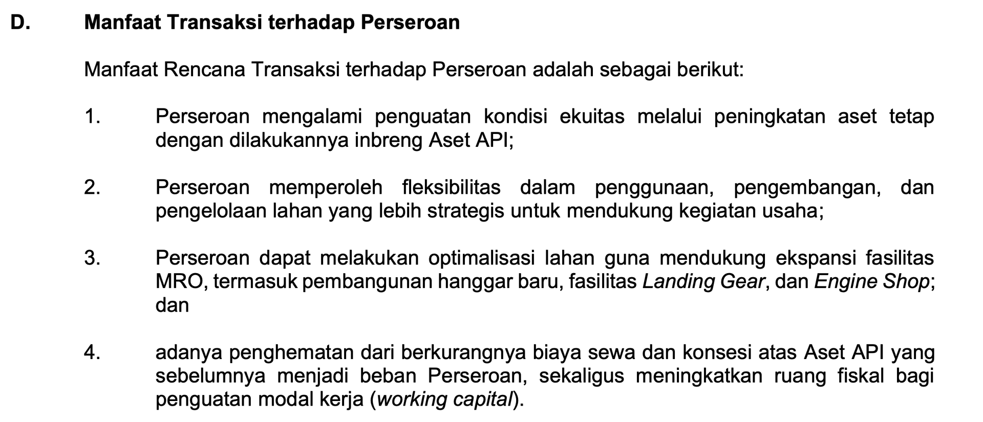 2 yang penting menurut gue adalah: Ekuitas jadi positif dan biaya sewa hilang dari inbreng ini.