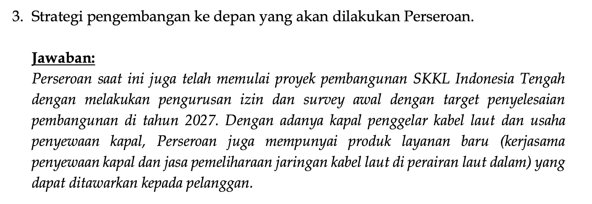 Harap selalu diingat: pembangunan selesai tidak sama dengan masuk ke revenue. Mesti ada pihak yang beli dulu fiber pair nya itu 👌🏻